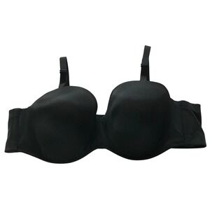 Cacique Smooth Boost Strapless Multi-Way Bra Black Underwire 48C Lane Bryant